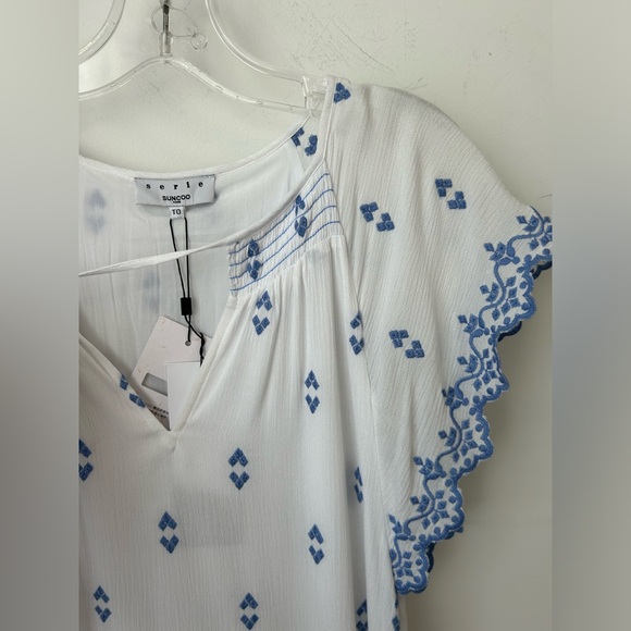 Serie Suncoo White Dress with Blue Details - Picture 2 of 4